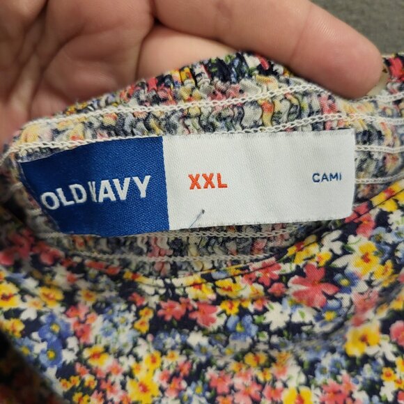 Old Navy Midi Sundress Women's Size XXL Floral Ruffle Cami Cottage Boho Pockets - Picture 4 of 7